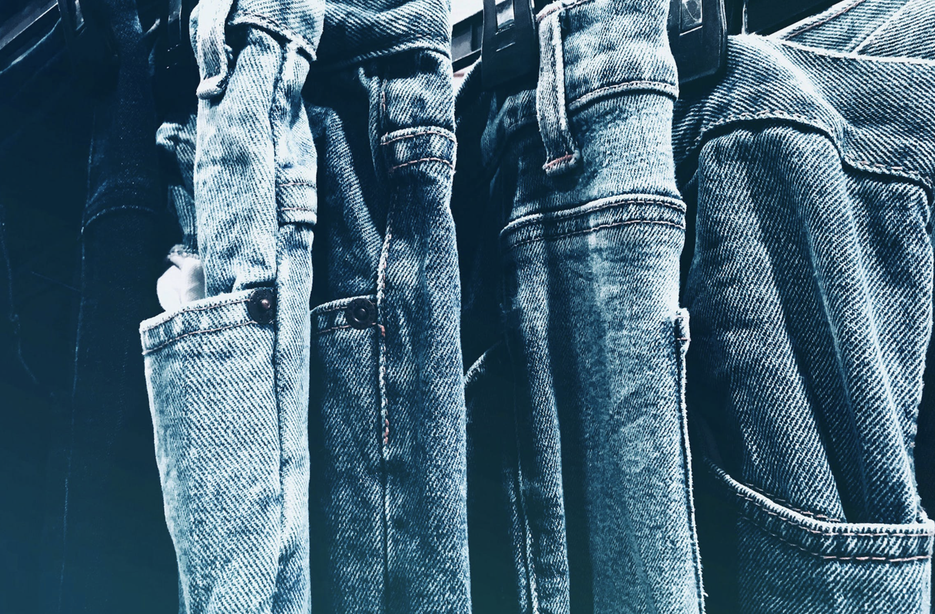 Jeans on a rack